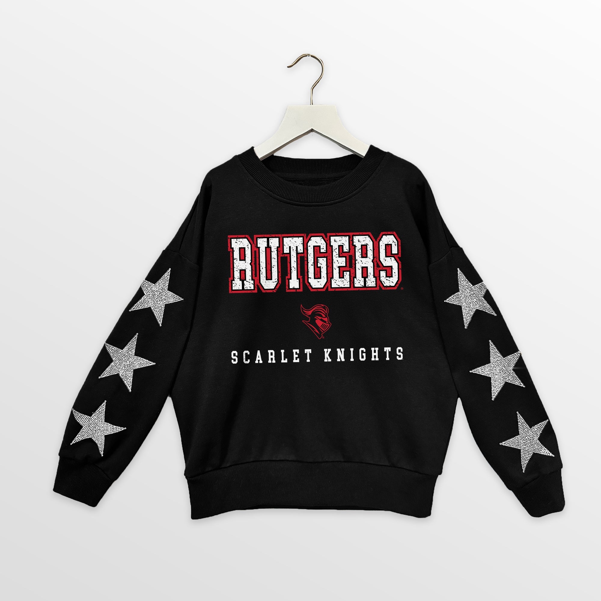 RUTGERS SCARLET KNIGHTS VELOCITY KIDS STAR SLEEVE CREWNECK PULLOVER