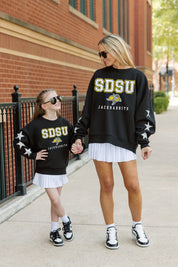 SOUTH DAKOTA STATE JACKRABBITS VELOCITY KIDS STAR SLEEVE CREWNECK PULLOVER