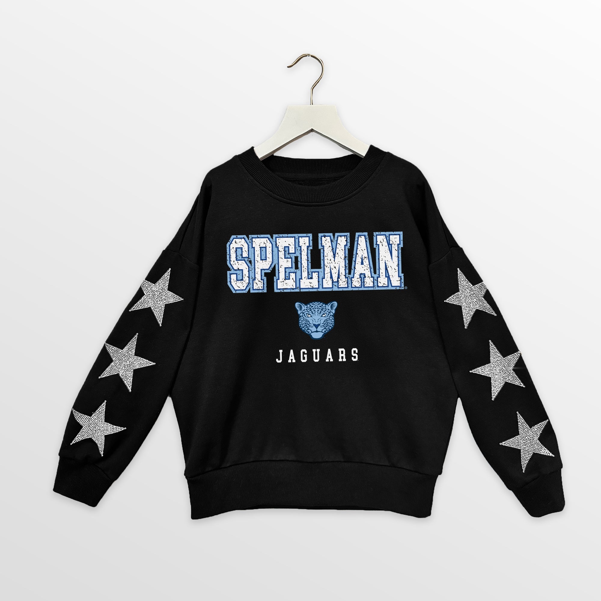 SPELMAN COLLEGE JAGUARS VELOCITY KIDS STAR SLEEVE CREWNECK PULLOVER