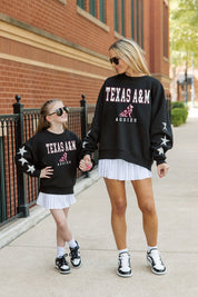 TEXAS A&M AGGIES VELOCITY KIDS STAR SLEEVE CREWNECK PULLOVER
