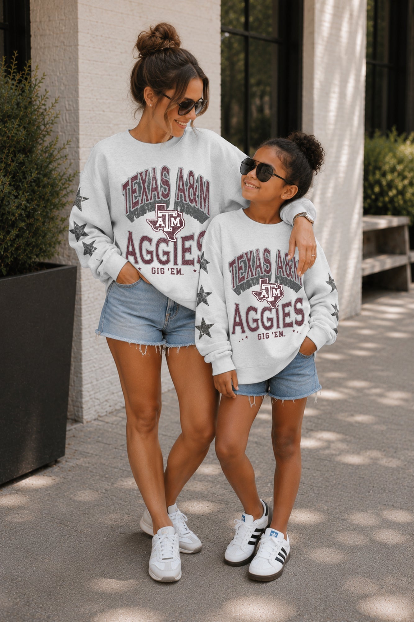 TEXAS A&M AGGIES KIDS STAR SLEEVE CREWNECK PULLOVER