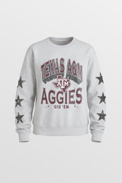 TEXAS A&M AGGIES KIDS STAR SLEEVE CREWNECK PULLOVER