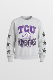 TCU HORNED FROGS KIDS STAR SLEEVE CREWNECK PULLOVER