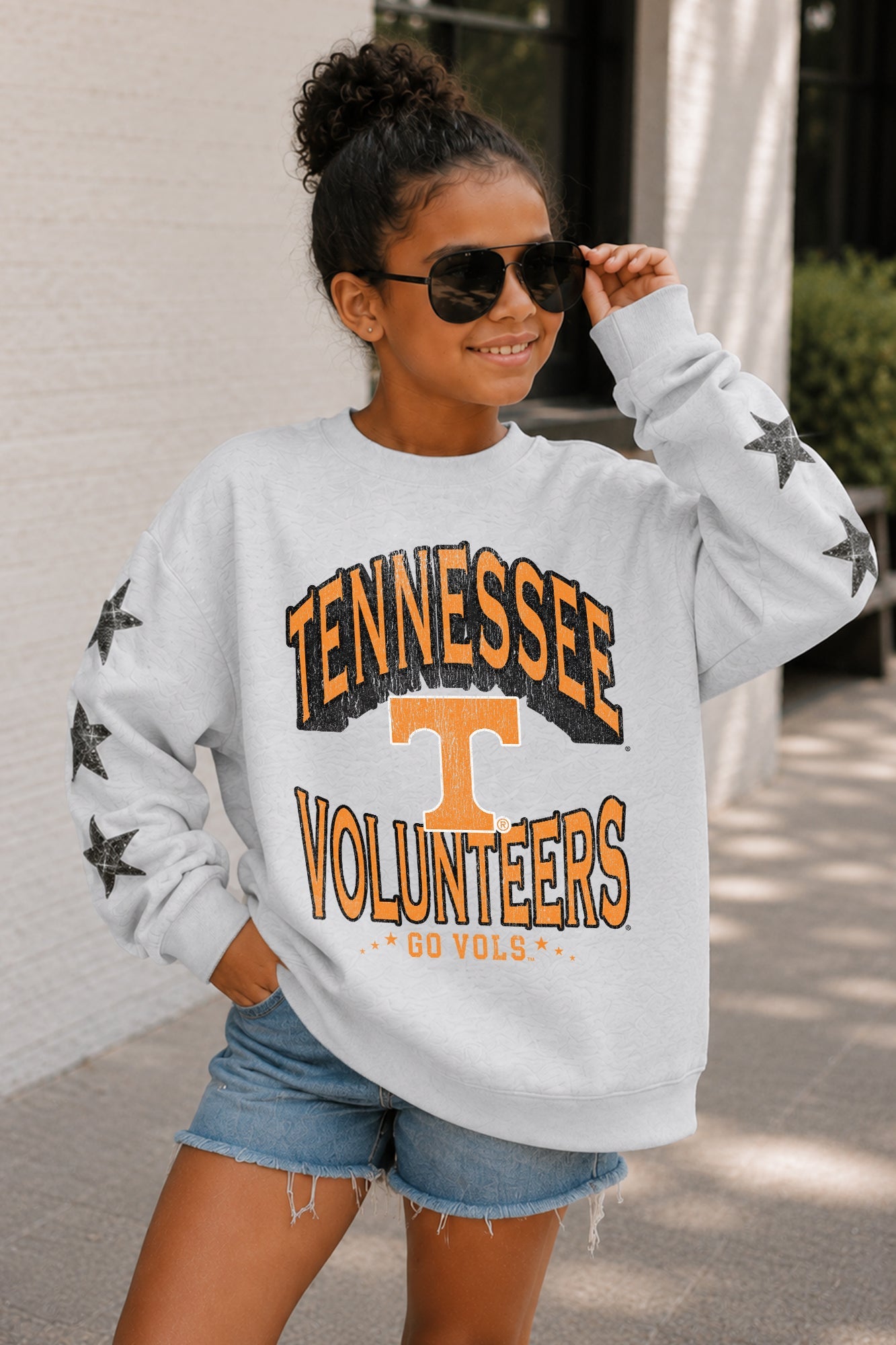 TENNESSEE VOLUNTEERS KIDS STAR SLEEVE CREWNECK PULLOVER