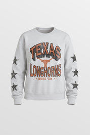 TEXAS LONGHORNS KIDS STAR SLEEVE CREWNECK PULLOVER