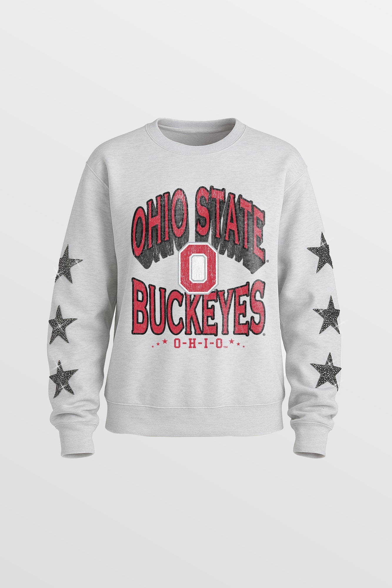 OHIO STATE BUCKEYES KIDS STAR SLEEVE CREWNECK PULLOVER