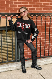 TEXAS TECH RED RAIDERS VELOCITY KIDS STAR SLEEVE CREWNECK PULLOVER