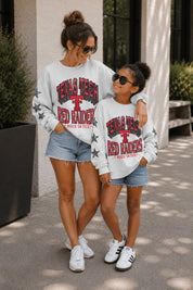 TEXAS TECH RED RAIDERS KIDS STAR SLEEVE CREWNECK PULLOVER