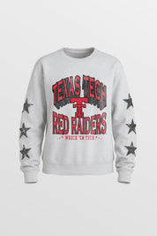 TEXAS TECH RED RAIDERS KIDS STAR SLEEVE CREWNECK PULLOVER