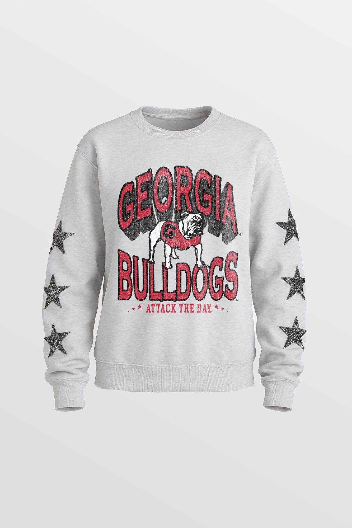 GEORGIA BULLDOGS KIDS STAR SLEEVE CREWNECK PULLOVER