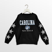 NORTH CAROLINA TAR HEELS VELOCITY KIDS STAR SLEEVE CREWNECK PULLOVER