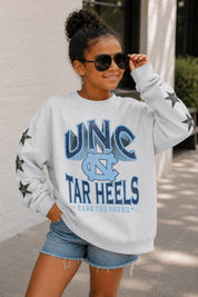 NORTH CAROLINA TAR HEELS KIDS STAR SLEEVE CREWNECK PULLOVER
