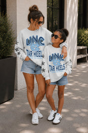 NORTH CAROLINA TAR HEELS KIDS STAR SLEEVE CREWNECK PULLOVER
