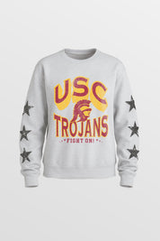USC TROJANS KIDS STAR SLEEVE CREWNECK PULLOVER