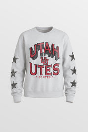 UTAH UTES KIDS STAR SLEEVE CREWNECK PULLOVER