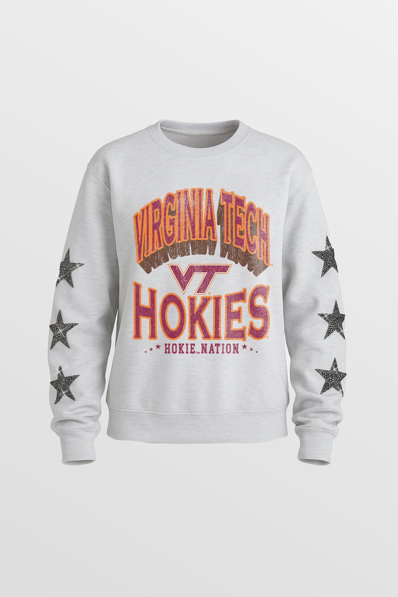 VIRGINIA TECH HOKIES KIDS STAR SLEEVE CREWNECK PULLOVER