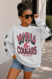 WASHINGTON STATE COUGARS KIDS STAR SLEEVE CREWNECK PULLOVER
