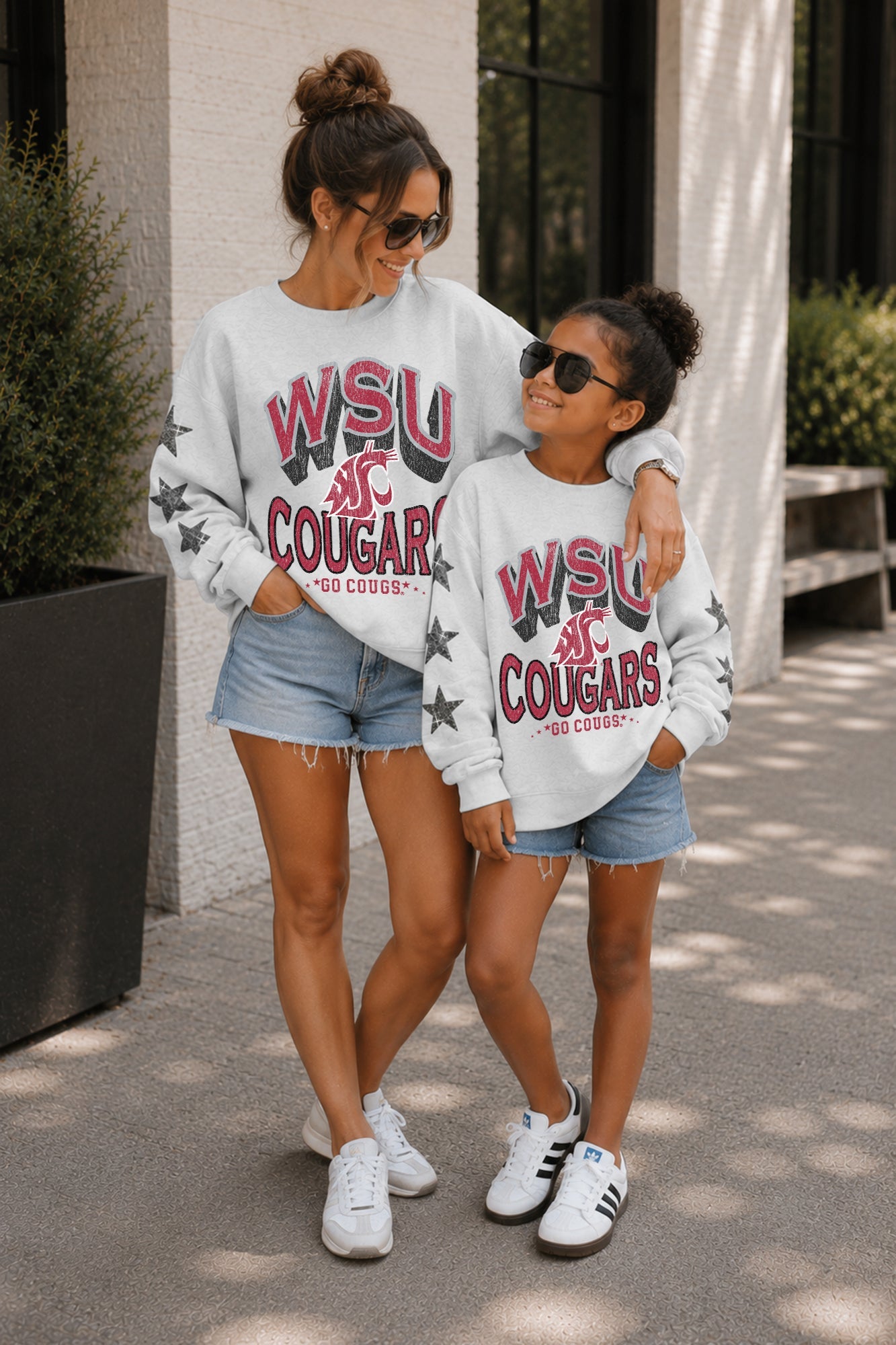 WASHINGTON STATE COUGARS KIDS STAR SLEEVE CREWNECK PULLOVER