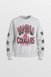 WASHINGTON STATE COUGARS KIDS STAR SLEEVE CREWNECK PULLOVER