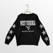 WEST VIRGINIA MOUNTAINEERS VELOCITY KIDS STAR SLEEVE CREWNECK PULLOVER