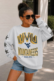 WEST VIRGINIA MOUNTAINEERS KIDS STAR SLEEVE CREWNECK PULLOVER