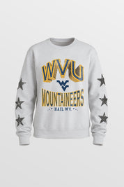 WEST VIRGINIA MOUNTAINEERS KIDS STAR SLEEVE CREWNECK PULLOVER