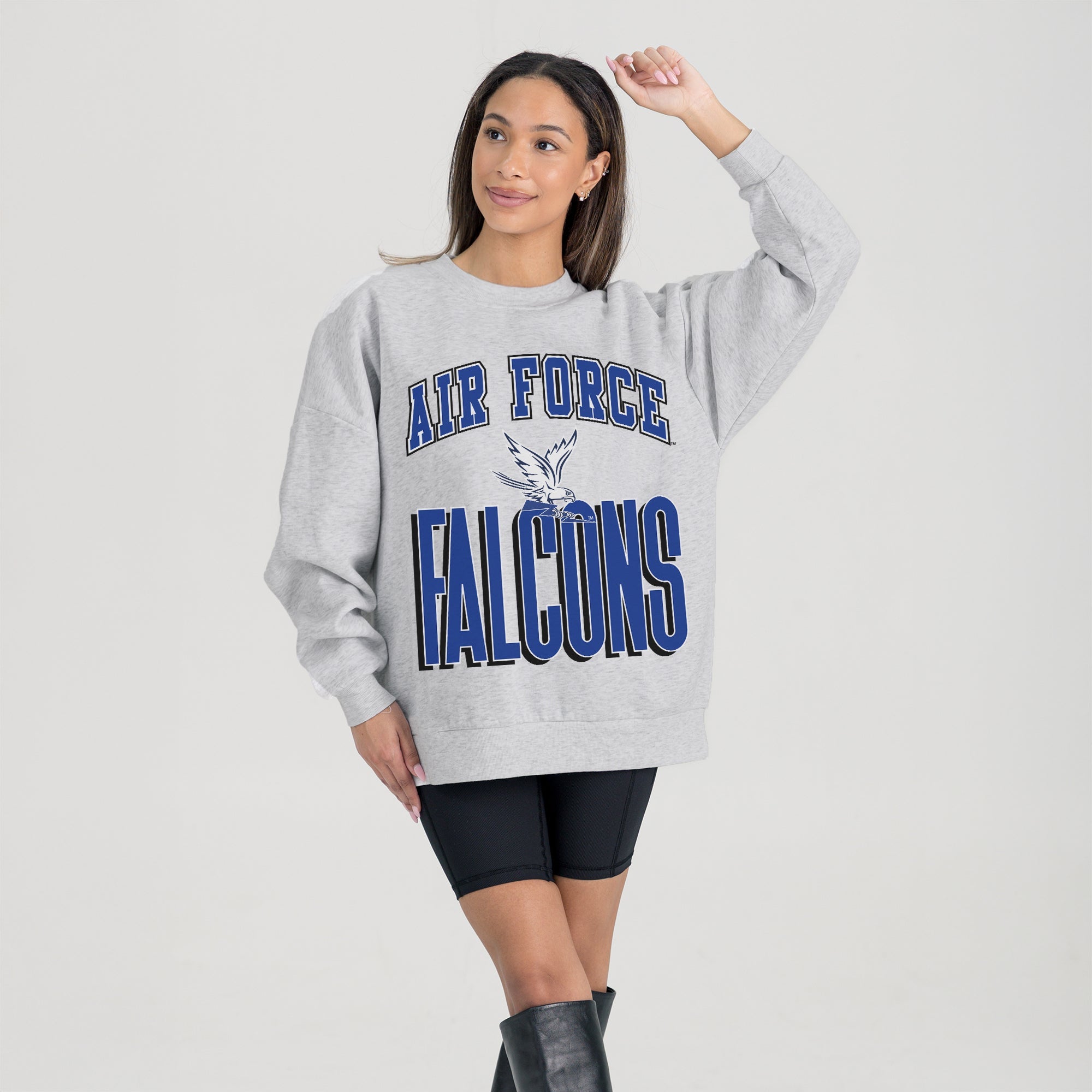 AIR FORCE FALCONS FIERCE FOCUS PREMIUM FLEECE DROP SHOULDER CREWNECK PULLOVER