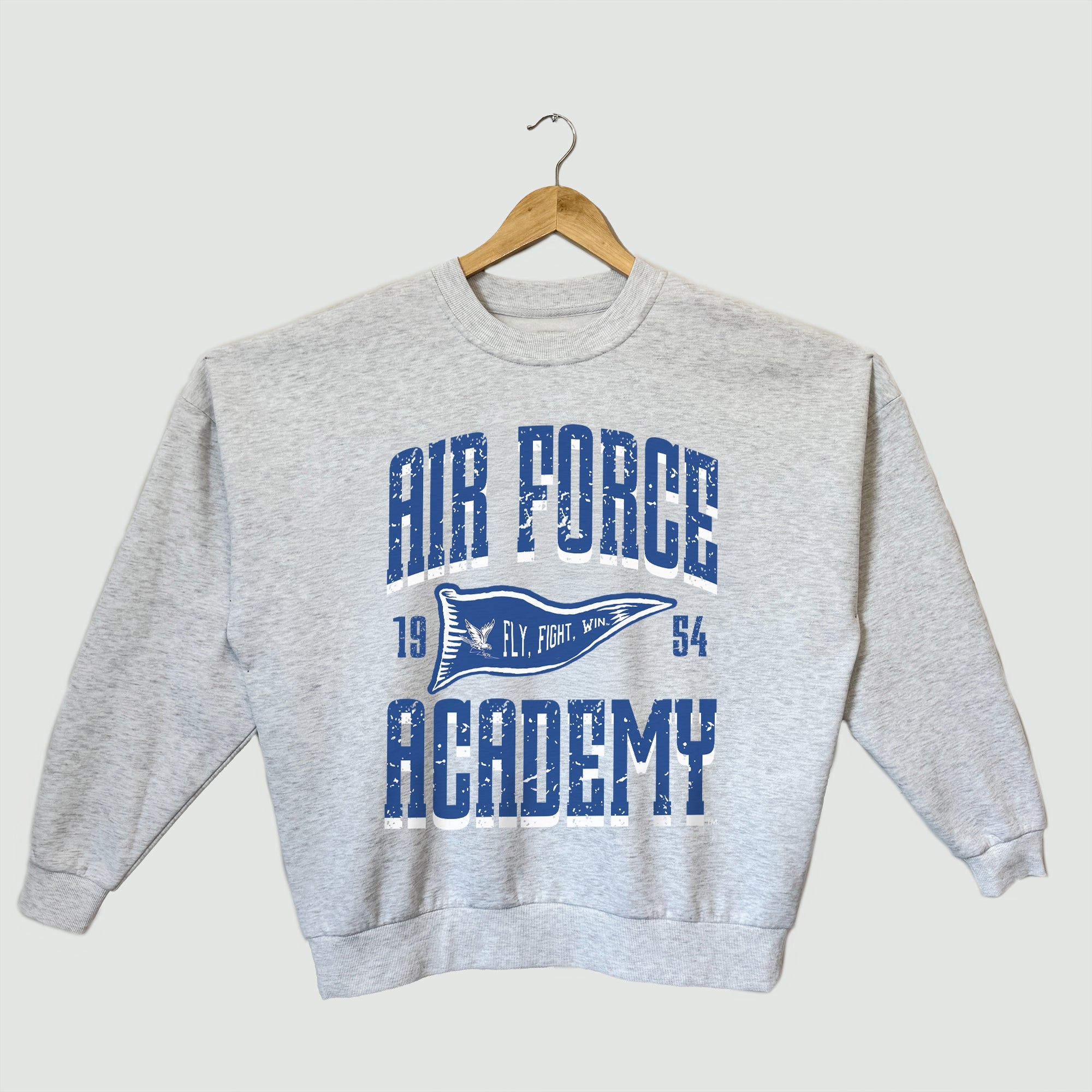 AIR FORCE FALCONS PENNANT PRIDE PREMIUM FLEECE DROP SHOULDER CREWNECK PULLOVER