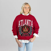 ATLANTA UNITED FC CLASSIC ARCHIVES PREMIUM FLEECE DROP SHOULDER CREWNECK PULLOVER