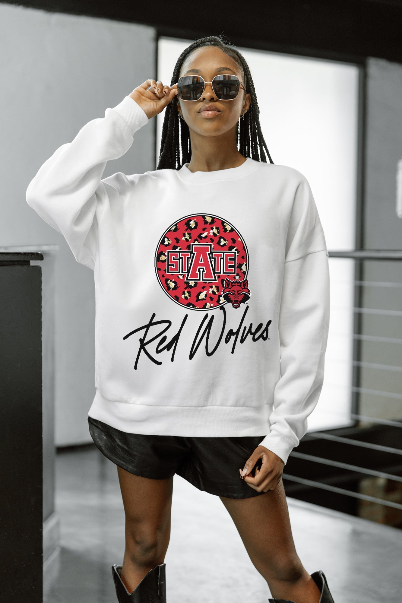 ARKANSAS STATE RED WOLVES WILD BREAKTHROUGH PREMIUM FLEECE CREWNECK PULLOVER