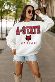ARKANSAS STATE RED WOLVES FREESTYLE PREMIUM FLEECE CREWNECK PULLOVER