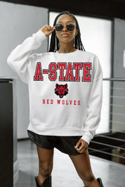 ARKANSAS STATE RED WOLVES FREESTYLE PREMIUM FLEECE CREWNECK PULLOVER