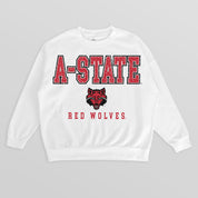 ARKANSAS STATE RED WOLVES FREESTYLE PREMIUM FLEECE CREWNECK PULLOVER