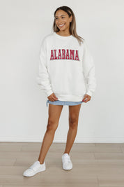 ALABAMA CRIMSON TIDE ALL-STAR APPEAL PREMIUM FLEECE DROP SHOULDER CREWNECK PULLOVER BY MADI PREWETT TROUTT