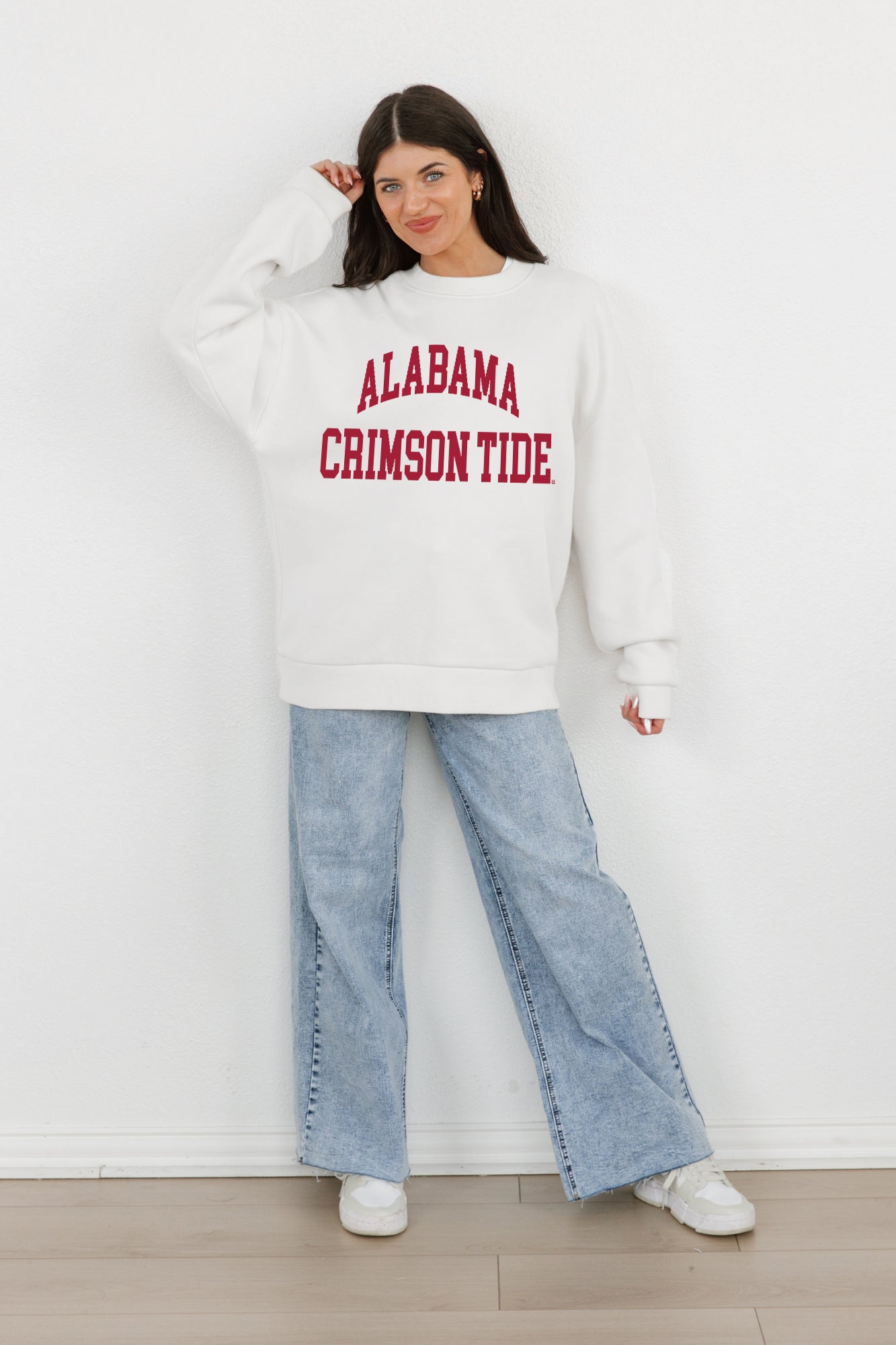 ALABAMA CRIMSON TIDE ALL-STAR STYLE PREMIUM FLEECE DROP SHOULDER CREWNECK PULLOVER BY MADI PREWETT TROUTT