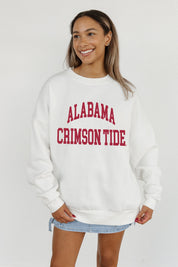 ALABAMA CRIMSON TIDE ALL-STAR STYLE PREMIUM FLEECE DROP SHOULDER CREWNECK PULLOVER BY MADI PREWETT TROUTT