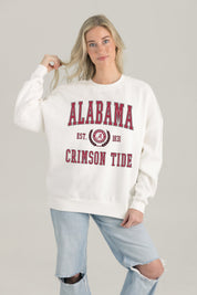 ALABAMA CRIMSON TIDE TIMELESS TRIUMPH PREMIUM FLEECE DROP SHOULDER CREWNECK PULLOVER
