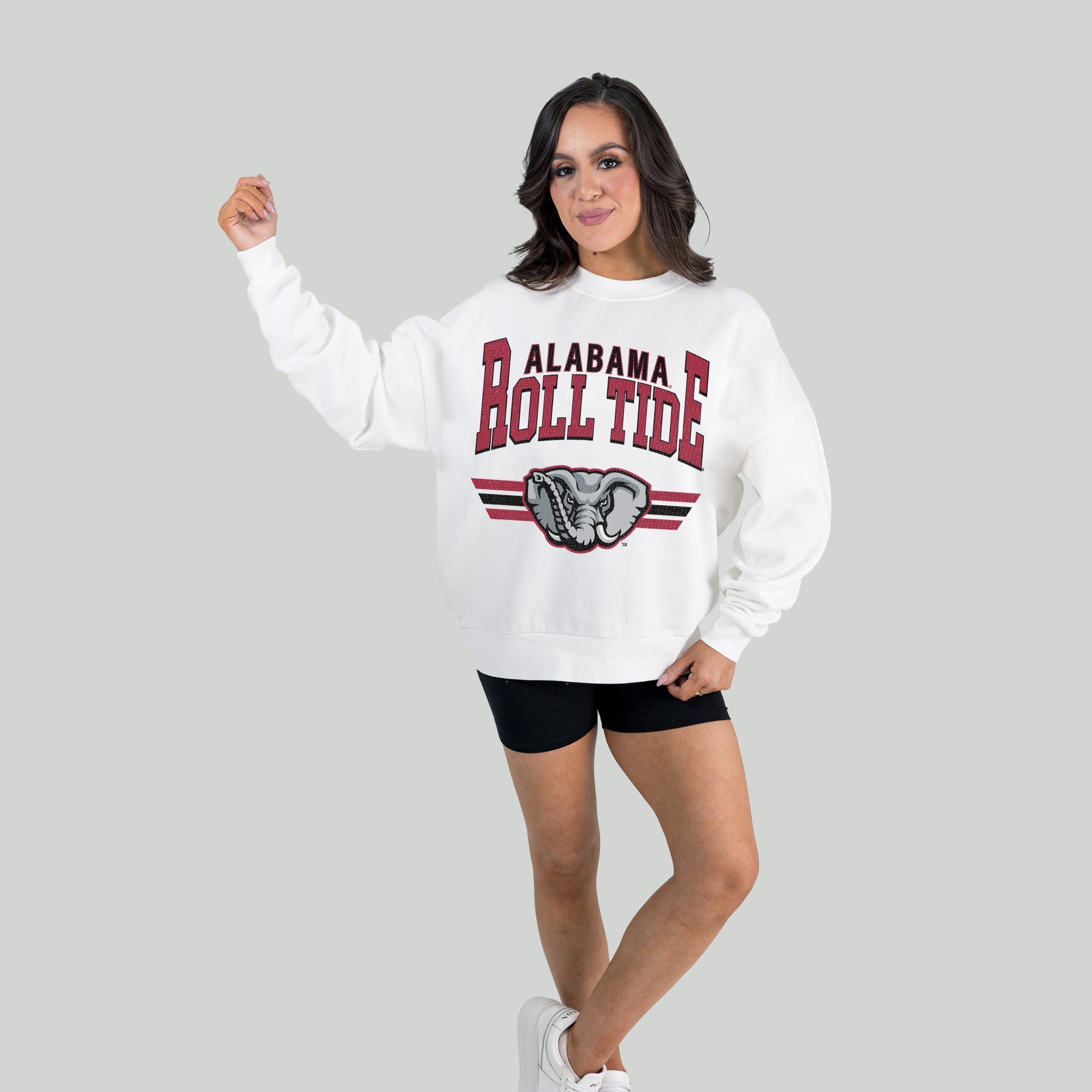ALABAMA CRIMSON TIDE SWIFT STRIKE PREMIUM FLEECE DROP SHOULDER CREWNECK PULLOVER