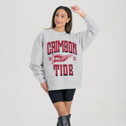 ALABAMA CRIMSON TIDE PENNANT PRIDE PREMIUM FLEECE DROP SHOULDER CREWNECK PULLOVER