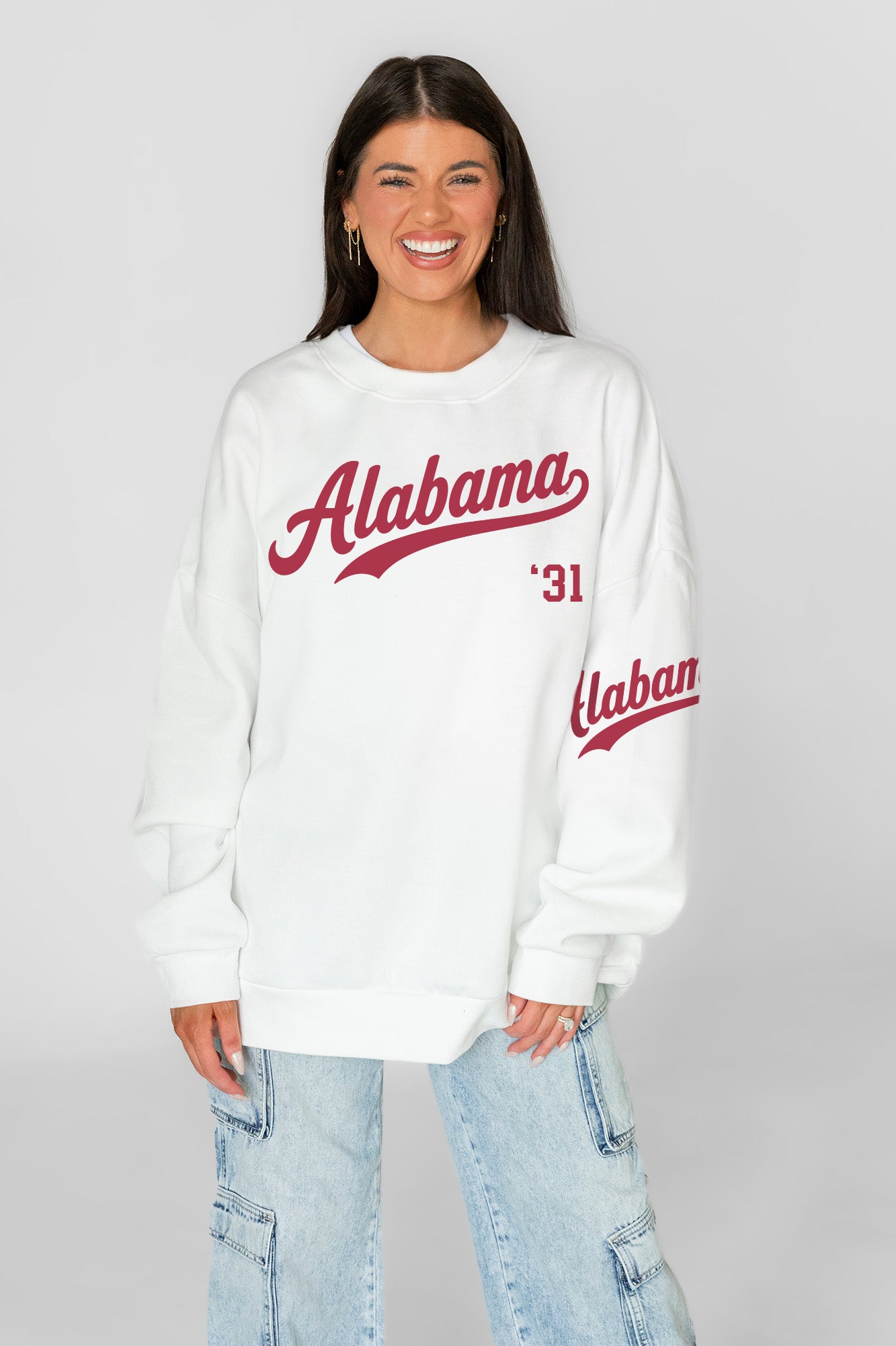 ALABAMA CRIMSON TIDE DAY ONE PREMIUM FLEECE UNISEX CREWNECK PULLOVER