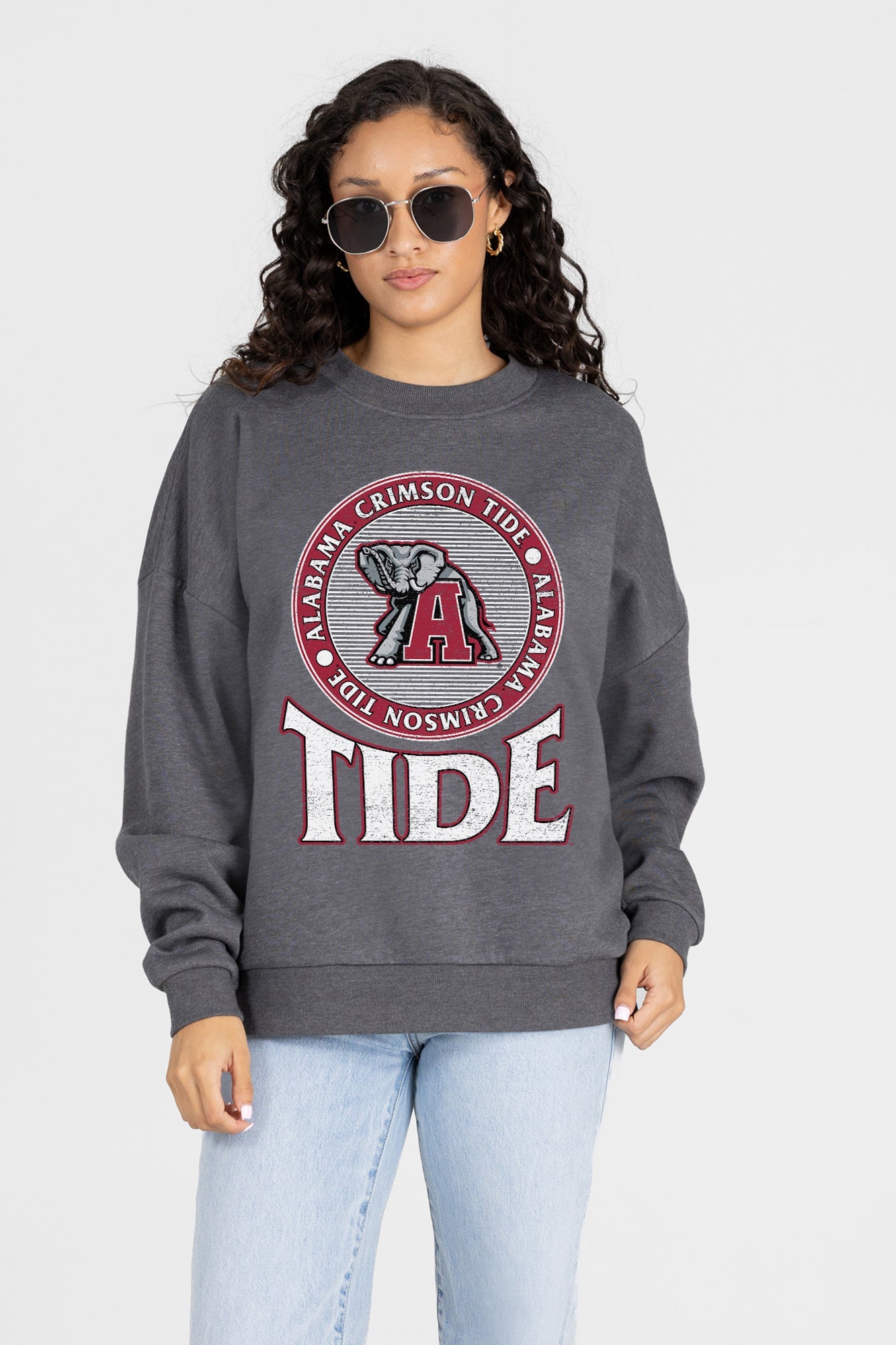 ALABAMA CRIMSON TIDE SATURDAY SEAL PREMIUM FLEECE DROP SHOULDER CREWNECK PULLOVER