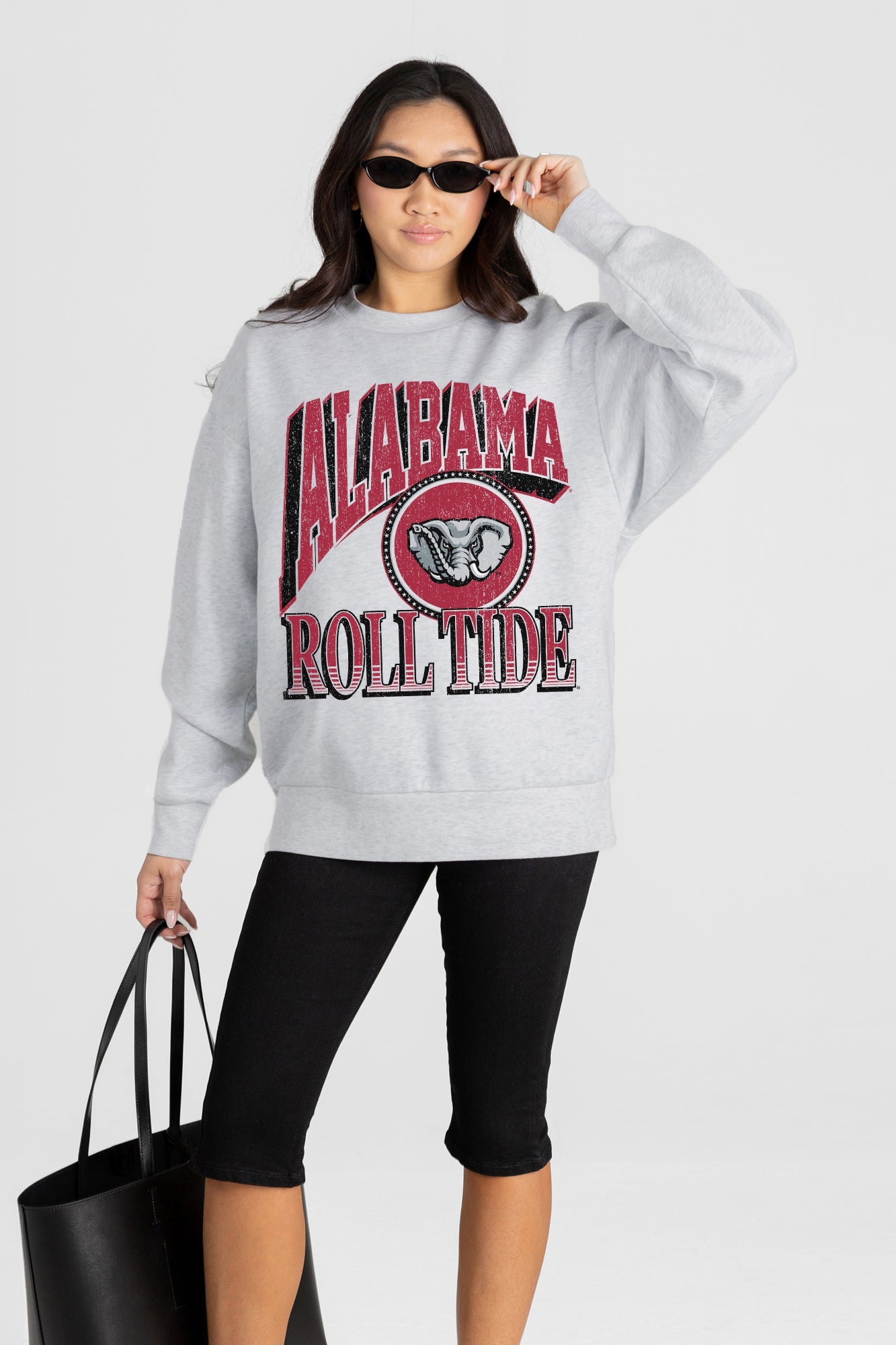 ALABAMA CRIMSON TIDE GAME ON PREMIUM FLEECE DROP SHOULDER CREWNECK PULLOVER