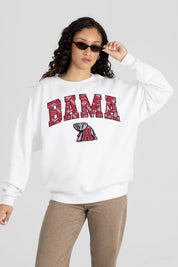 ALABAMA CRIMSON TIDE SWEET PLAY PREMIUM FLEECE DROP SHOULDER CREWNECK PULLOVER