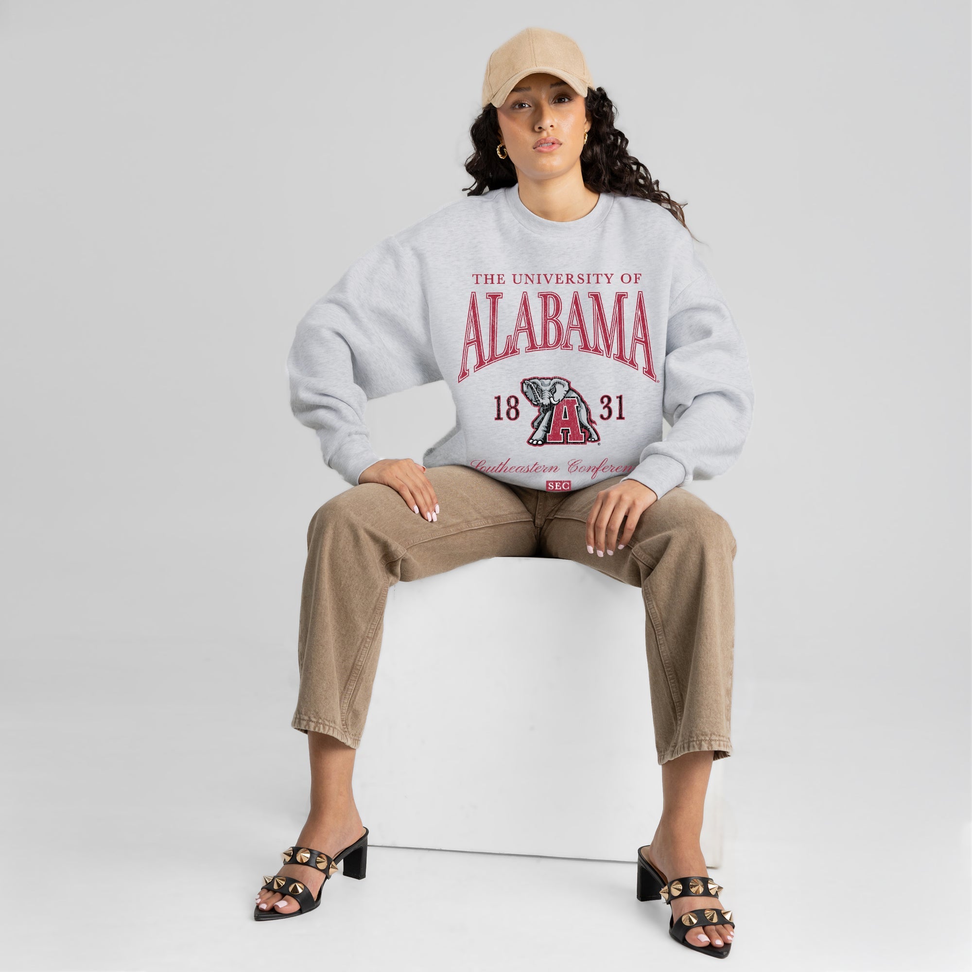 ALABAMA CRIMSON TIDE INSTANT CLASSIC PREMIUM FLEECE DROP SHOULDER CREWNECK PULLOVER