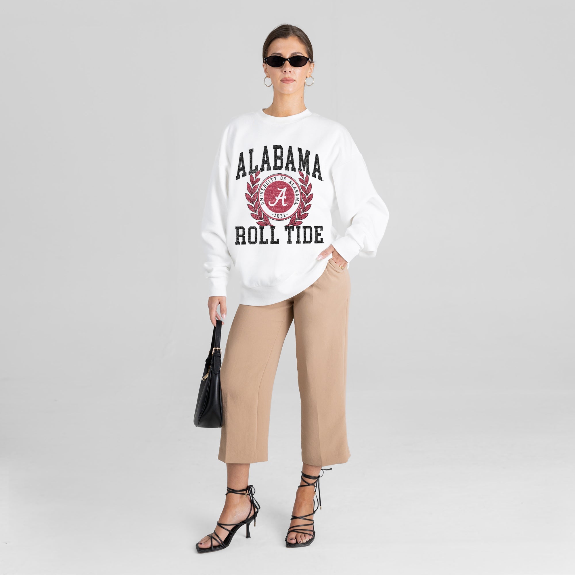 ALABAMA CRIMSON TIDE GOLD STANDARD PREMIUM FLEECE DROP SHOULDER CREWNECK PULLOVER