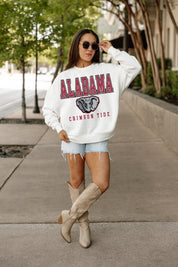 ALABAMA CRIMSON TIDE FREESTYLE PREMIUM FLEECE DROP SHOULDER CREWNECK PULLOVER