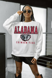 ALABAMA CRIMSON TIDE FREESTYLE PREMIUM FLEECE DROP SHOULDER CREWNECK PULLOVER