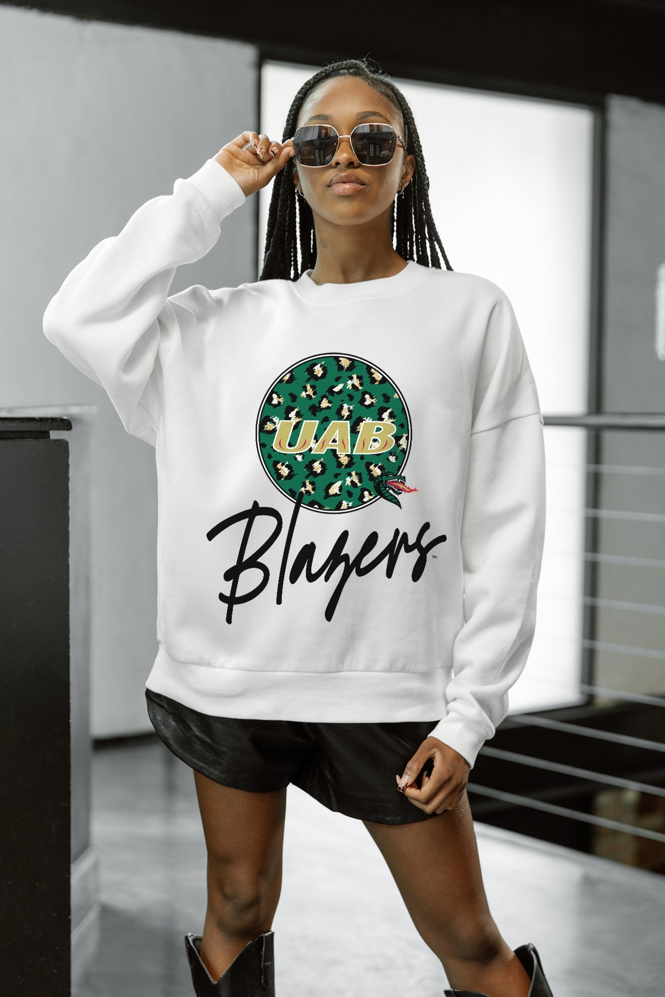 ALABAMA AT BIRMINGHAM BLAZERS WILD BREAKTHROUGH PREMIUM FLEECE CREWNECK PULLOVER