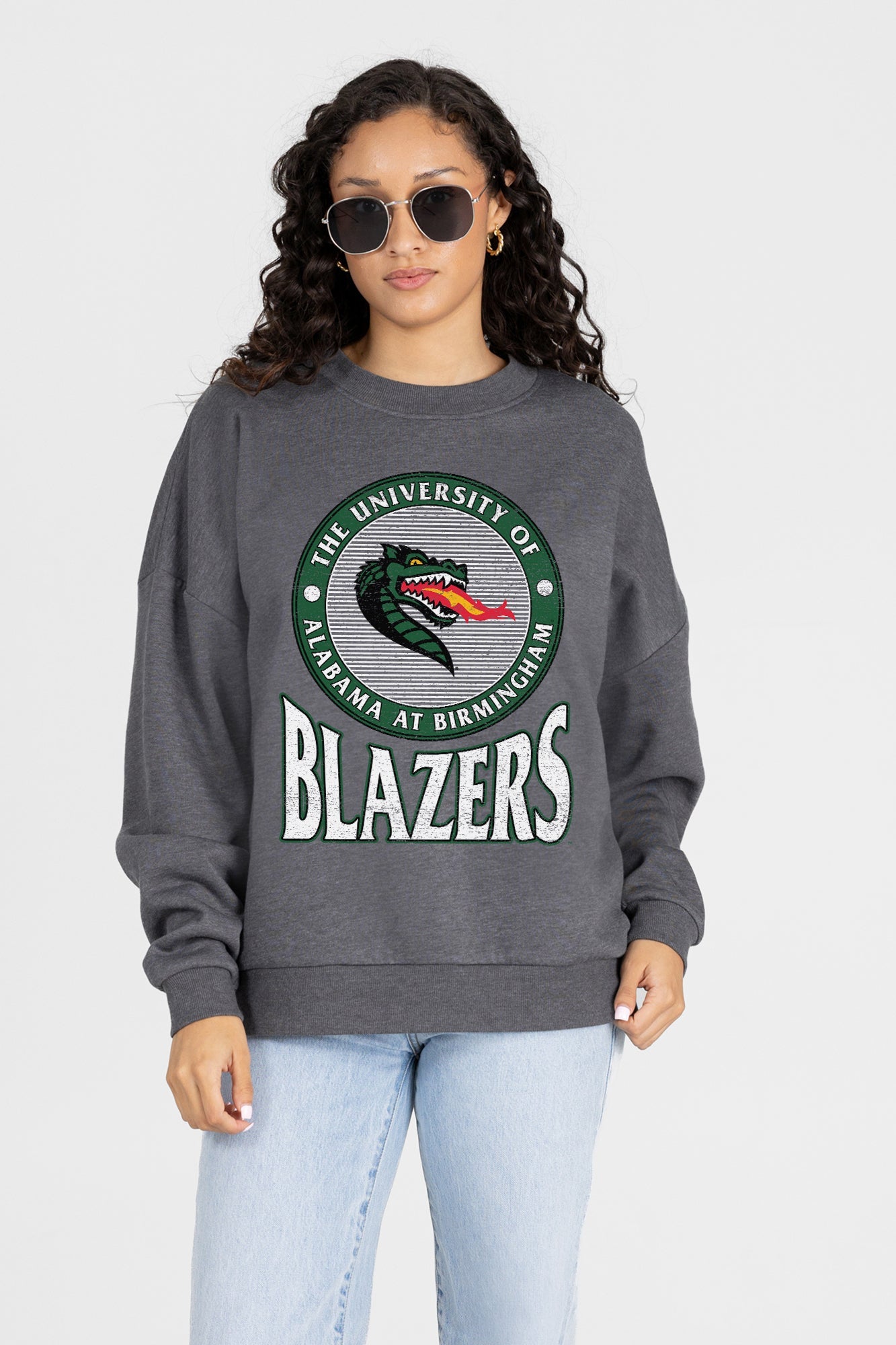 ALABAMA AT BIRMINGHAM BLAZERS SATURDAY SEAL PREMIUM FLEECE DROP SHOULDER CREWNECK PULLOVER
