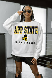 APPALACHIAN STATE MOUNTAINEERS FREESTYLE PREMIUM FLEECE DROP SHOULDER CREWNECK PULLOVER
